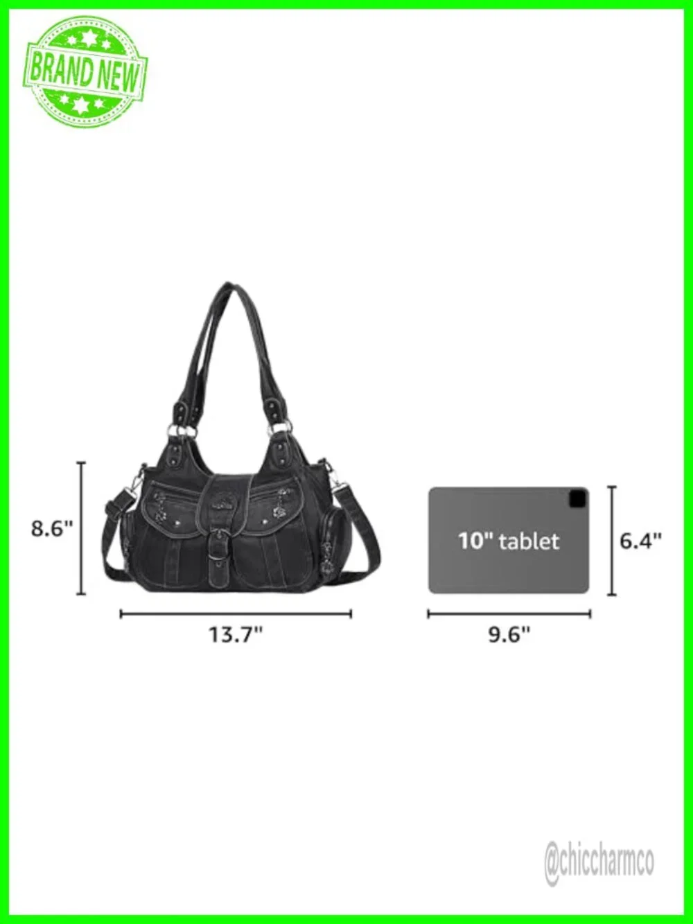Vegan Leather Hobo Shoulder Bag Crossbody Purse Roomy Tote